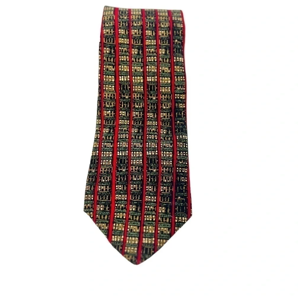 Vintage Archifetti 100%  Silk Chicago Tie 1995 Riptied Original